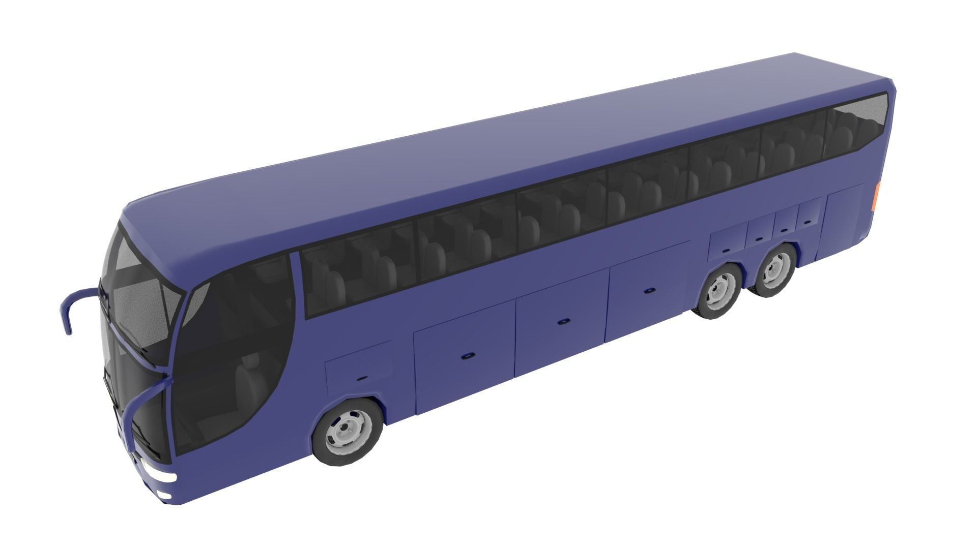 TRAVEL BUS BLUE Low-poly 3D model_11