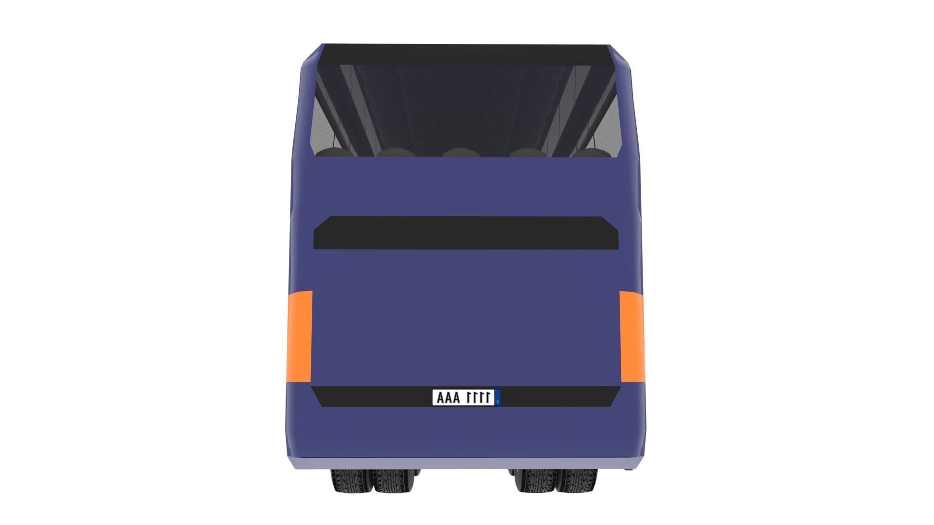 TRAVEL BUS BLUE Low-poly 3D model_13