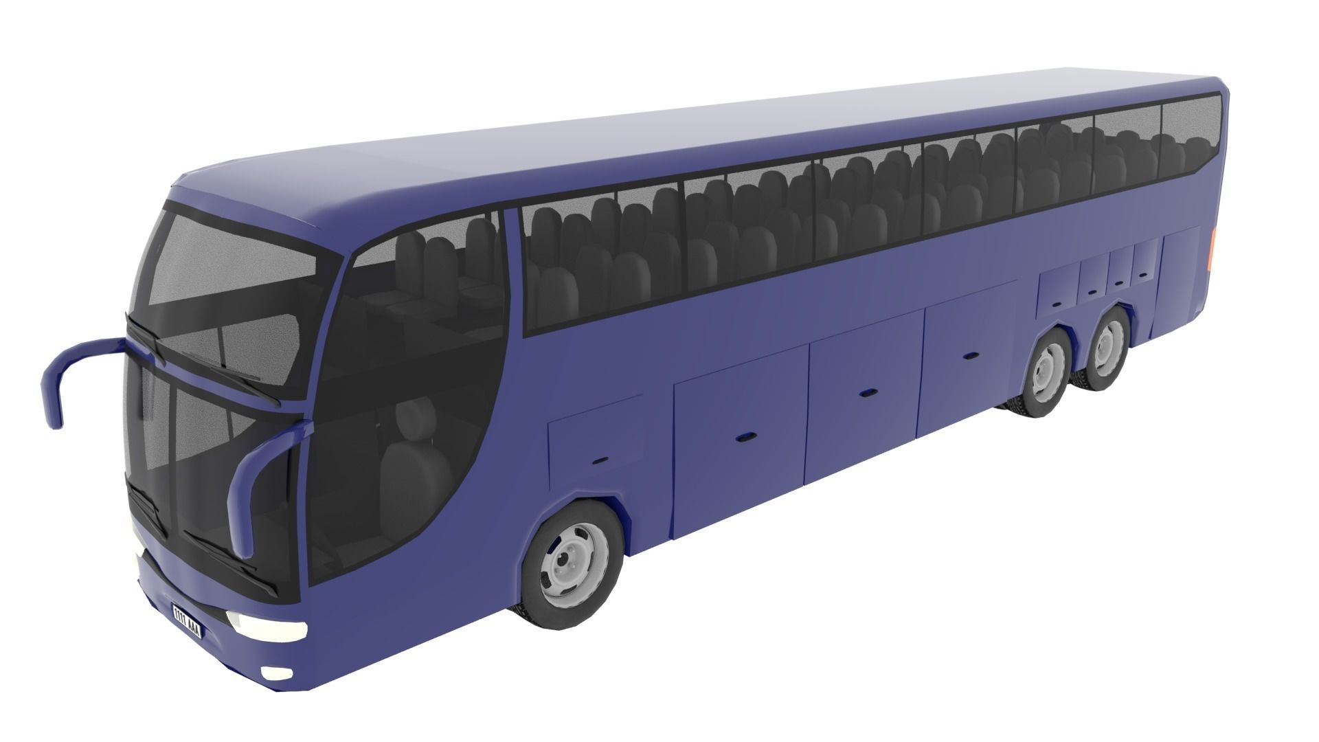 TRAVEL BUS BLUE Low-poly 3D model_3