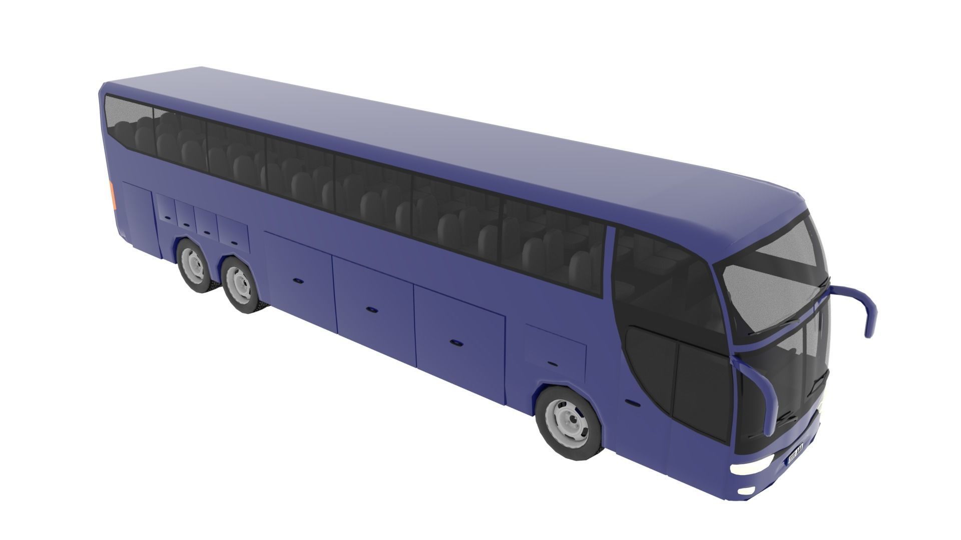 TRAVEL BUS BLUE Low-poly 3D model_10