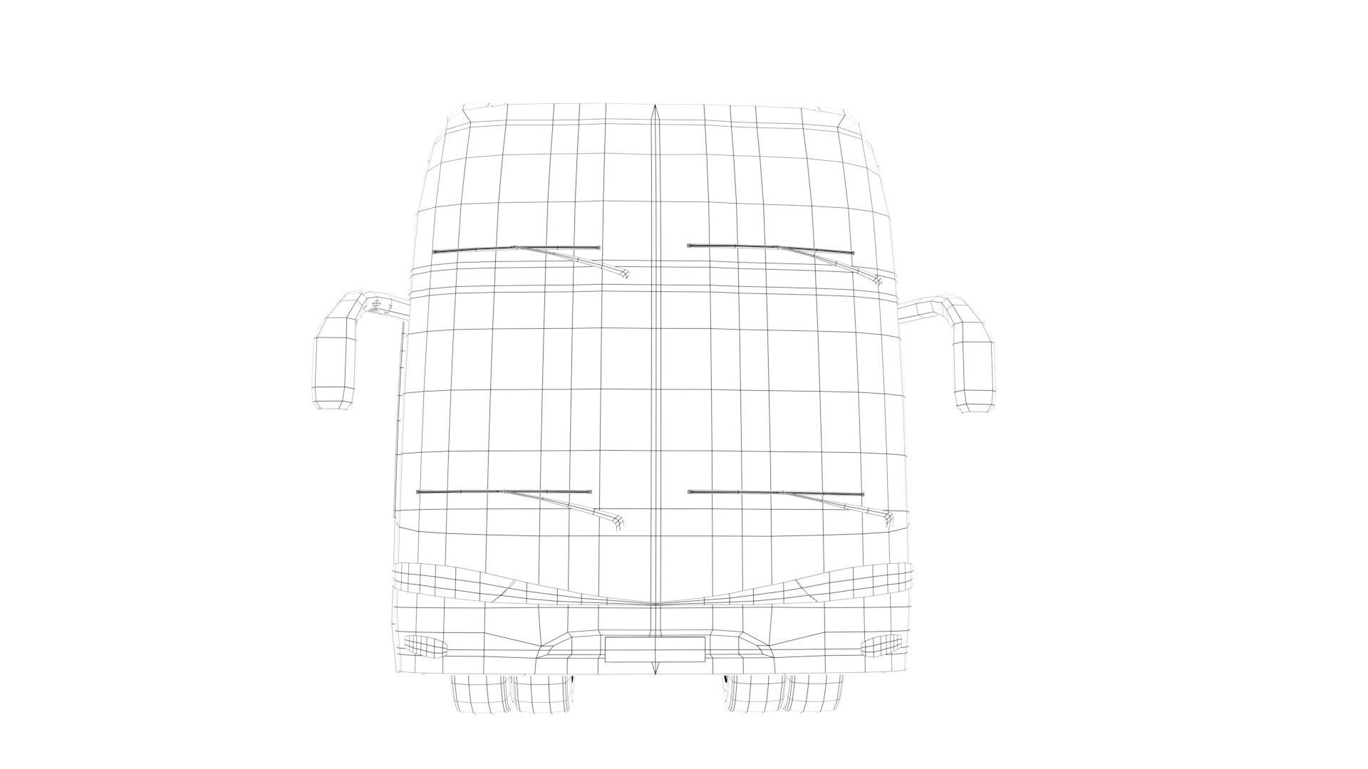 TRAVEL BUS BLUE Low-poly 3D model_20