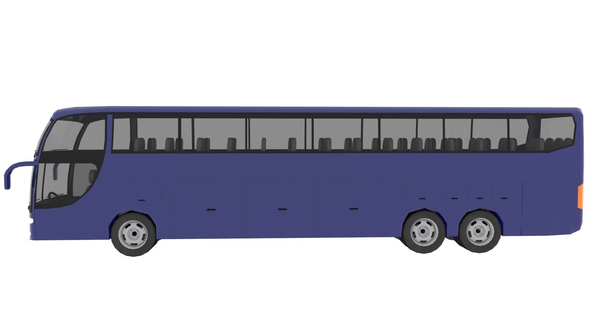 TRAVEL BUS BLUE Low-poly 3D model_6