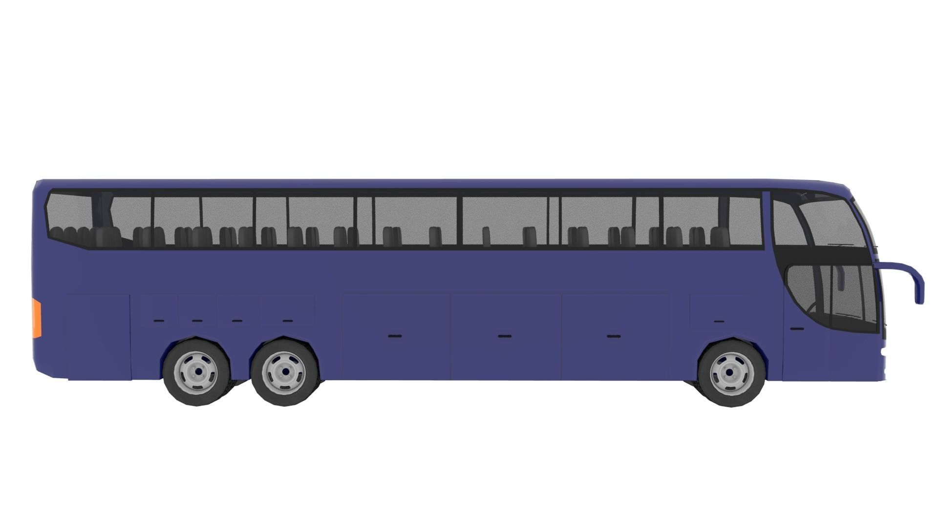 TRAVEL BUS BLUE Low-poly 3D model_7