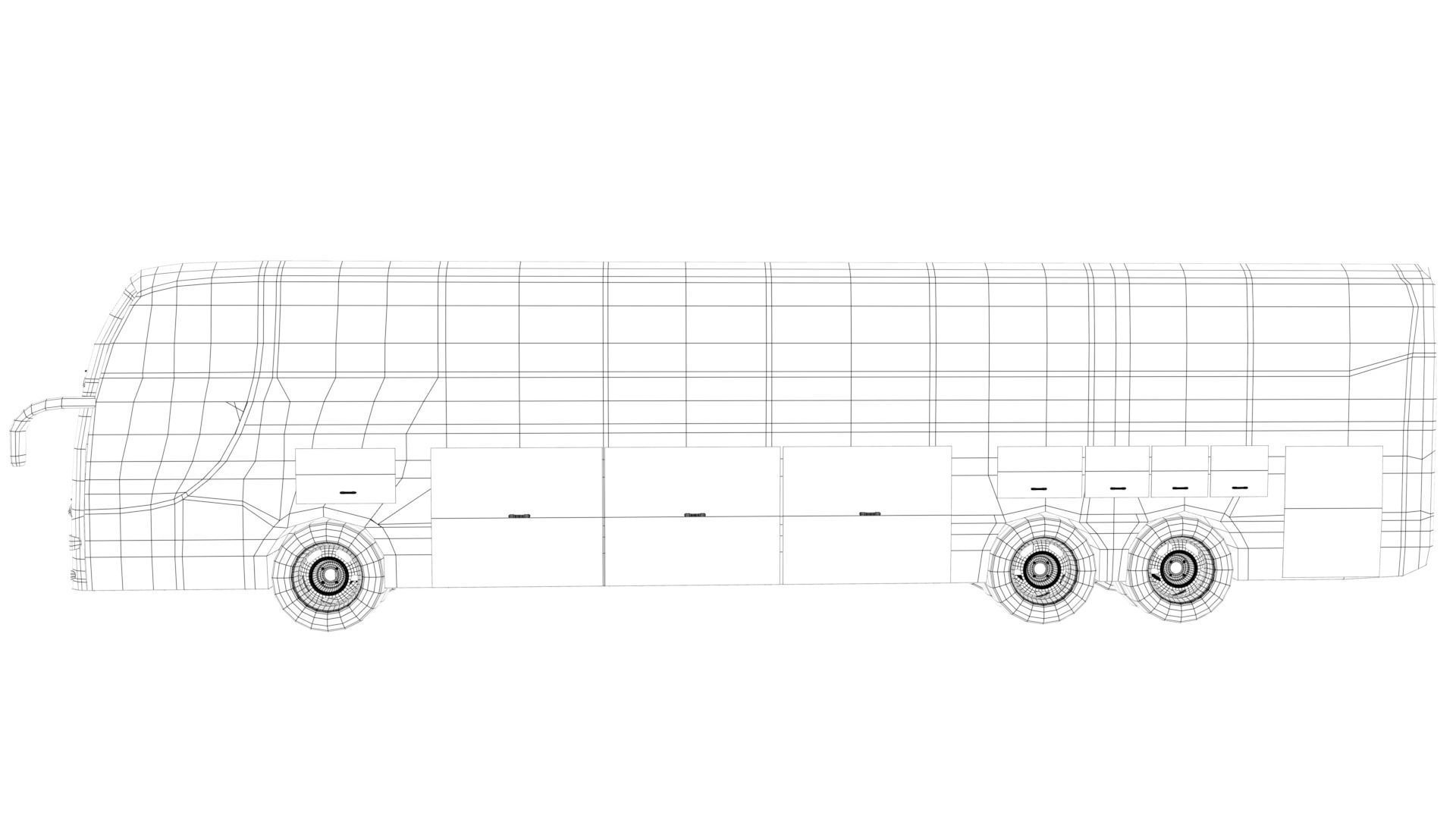 TRAVEL BUS BLUE Low-poly 3D model_19