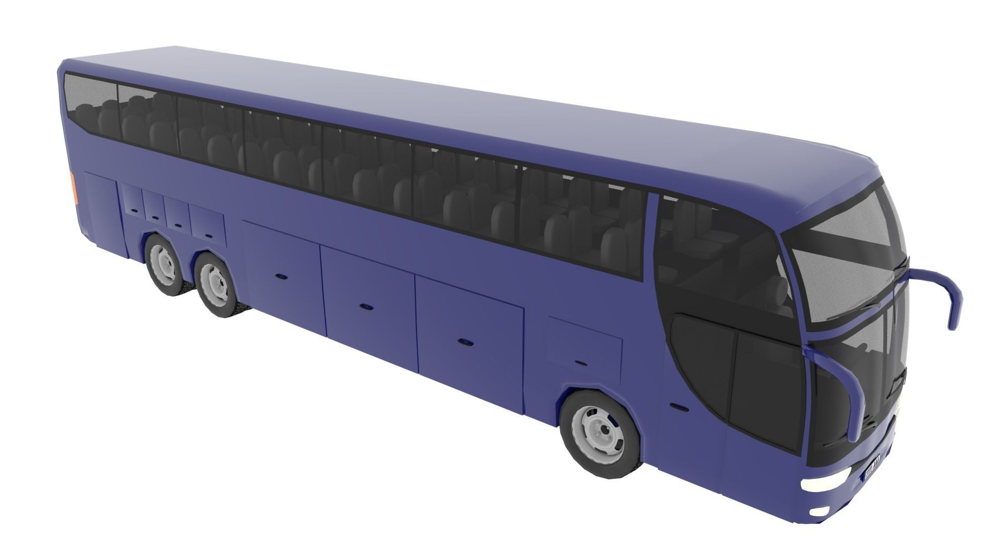 TRAVEL BUS BLUE Low-poly 3D model_2