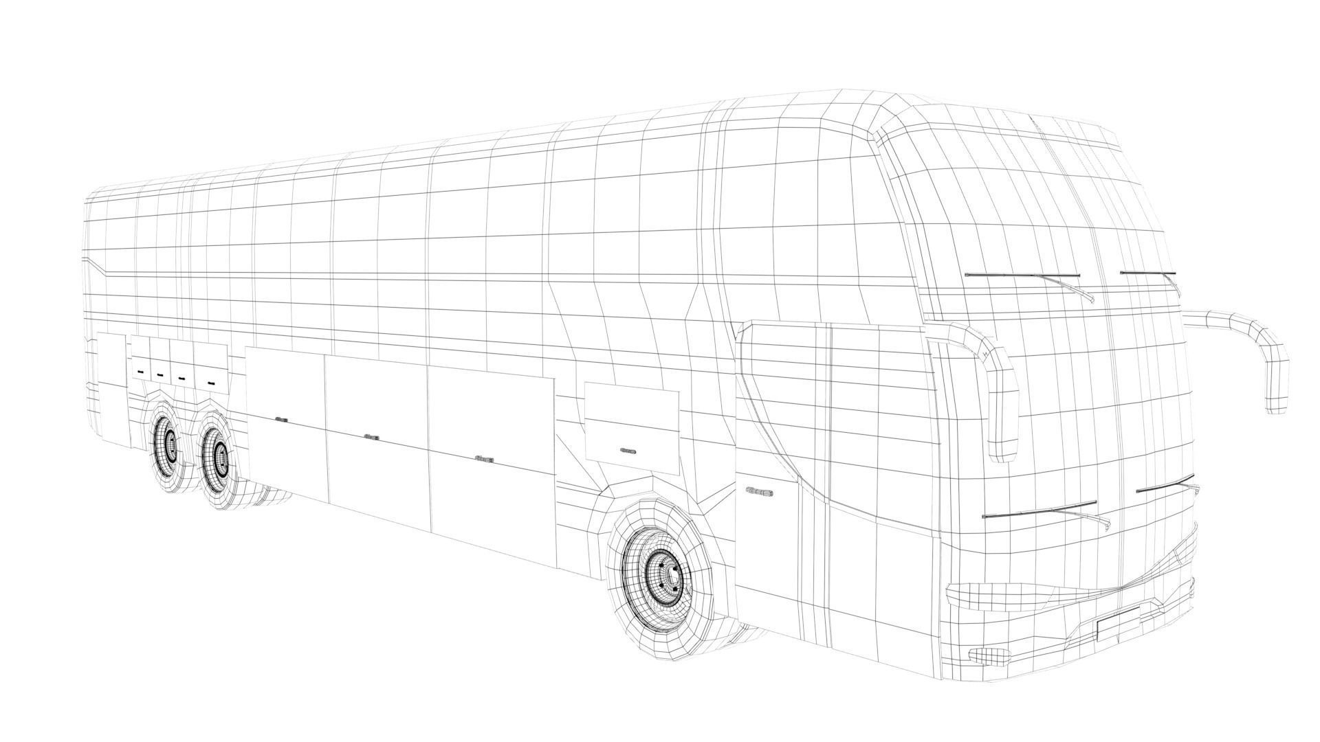 TRAVEL BUS BLUE Low-poly 3D model_17