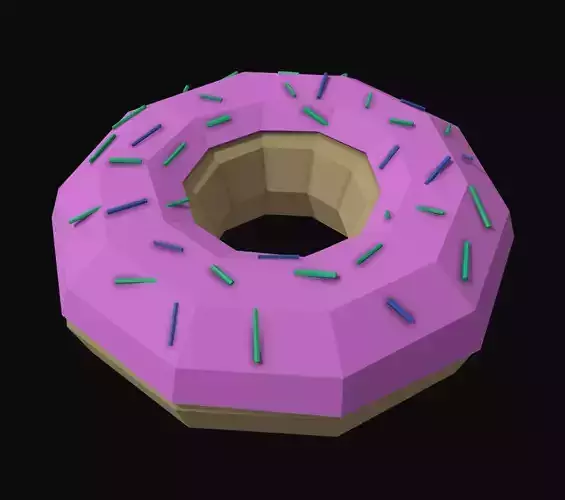 Donut Low Poly with sprinkles