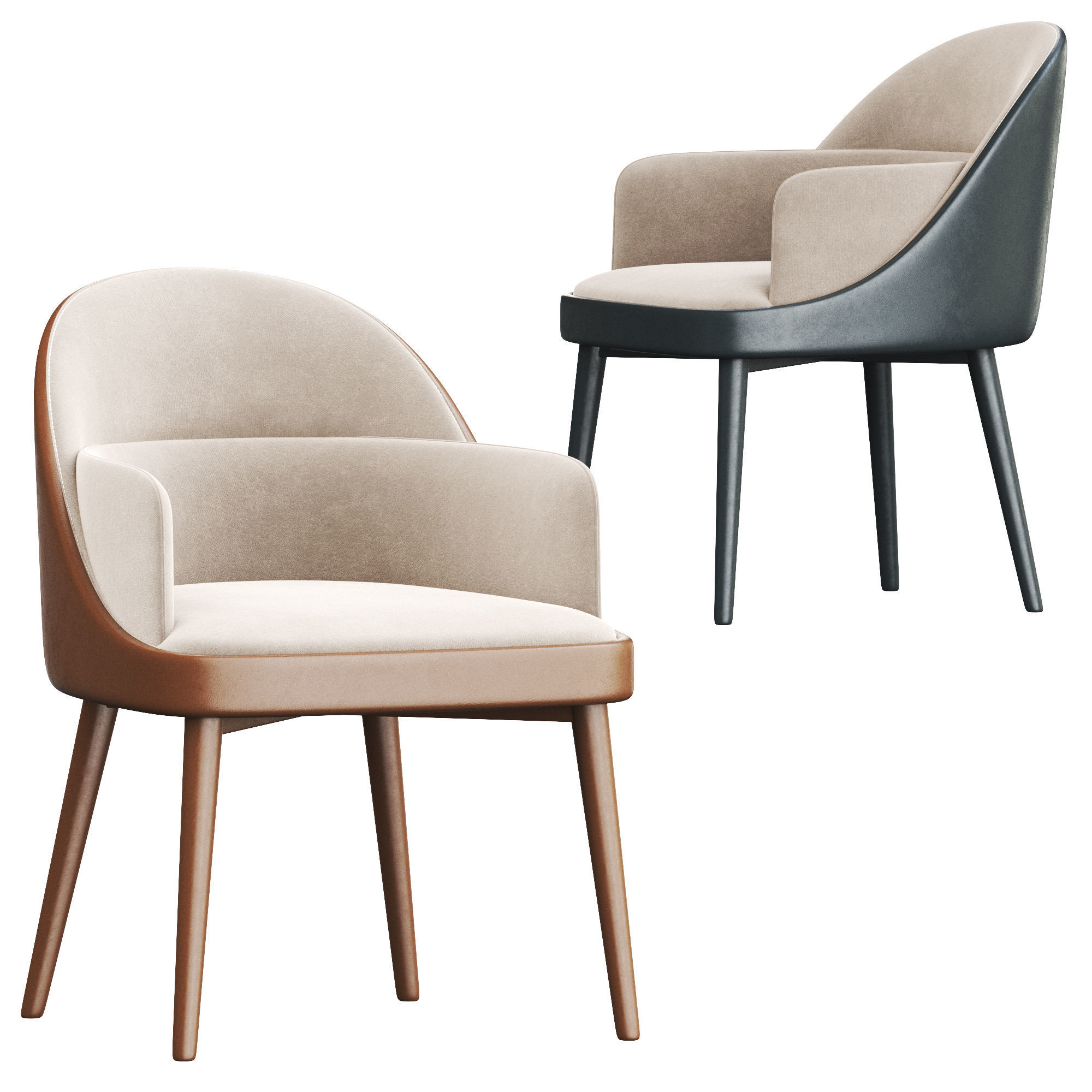 Modern dining chair 3D model_5