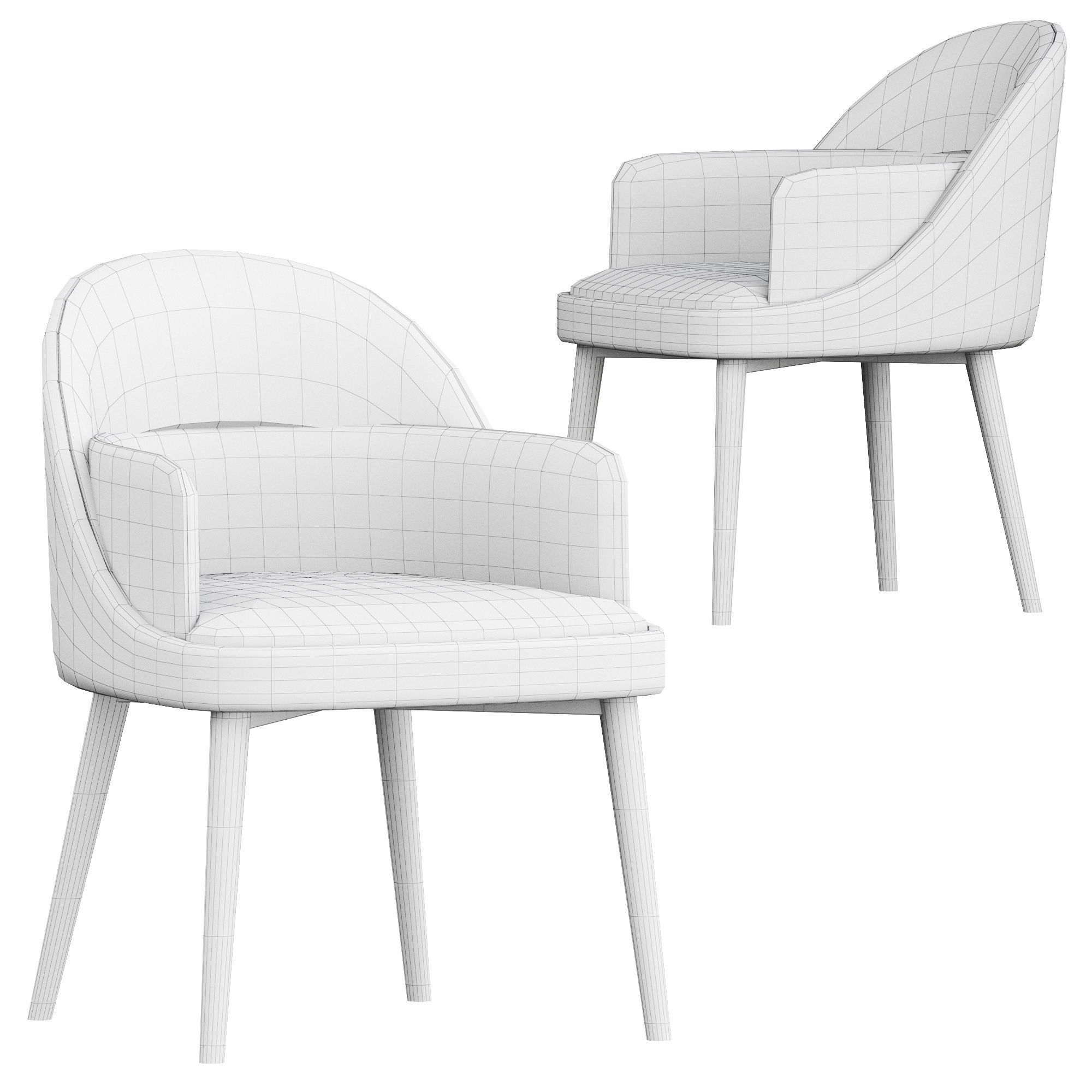 Modern dining chair 3D model_6