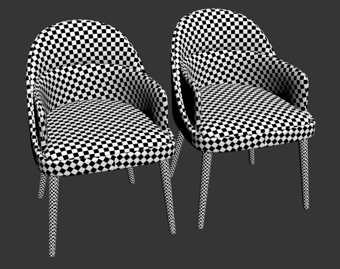 Modern dining chair 3D model_8