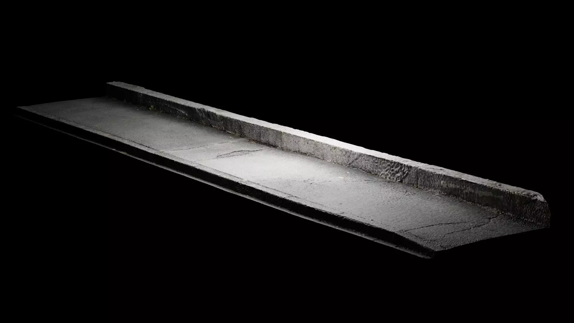 Low-Poly Scanned Sidewalk 01 Low-poly 3D model_0