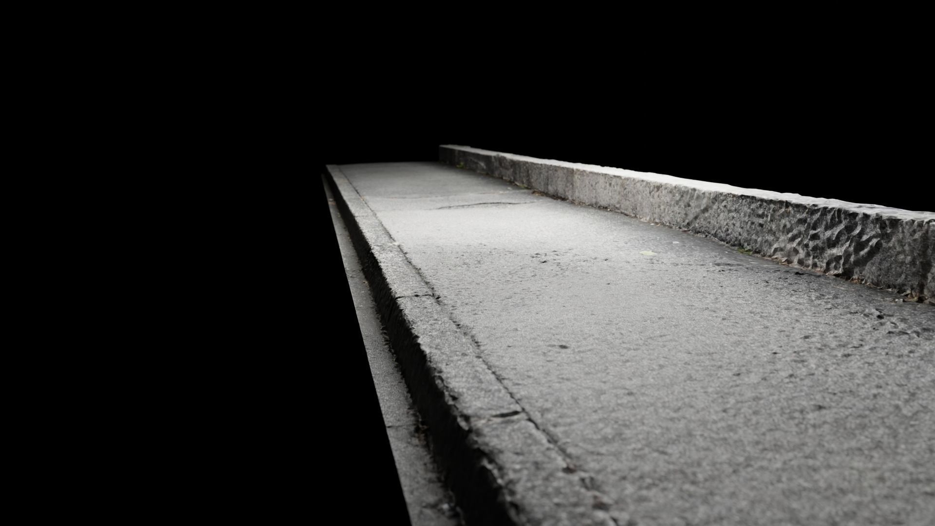 Low-Poly Scanned Sidewalk 01 Low-poly 3D model_1