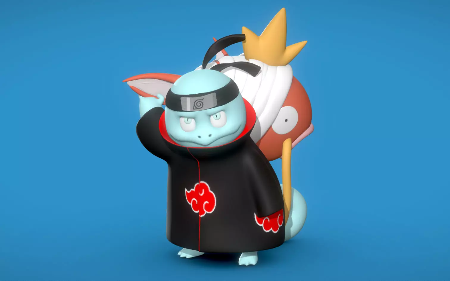 Squirtle - Akatsuki Variant - 3D print 3D print model_0