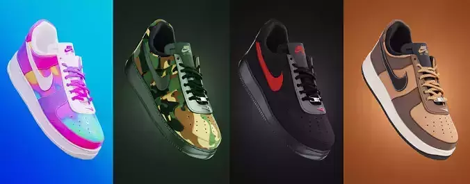 Nike Airforce 1s 3D model