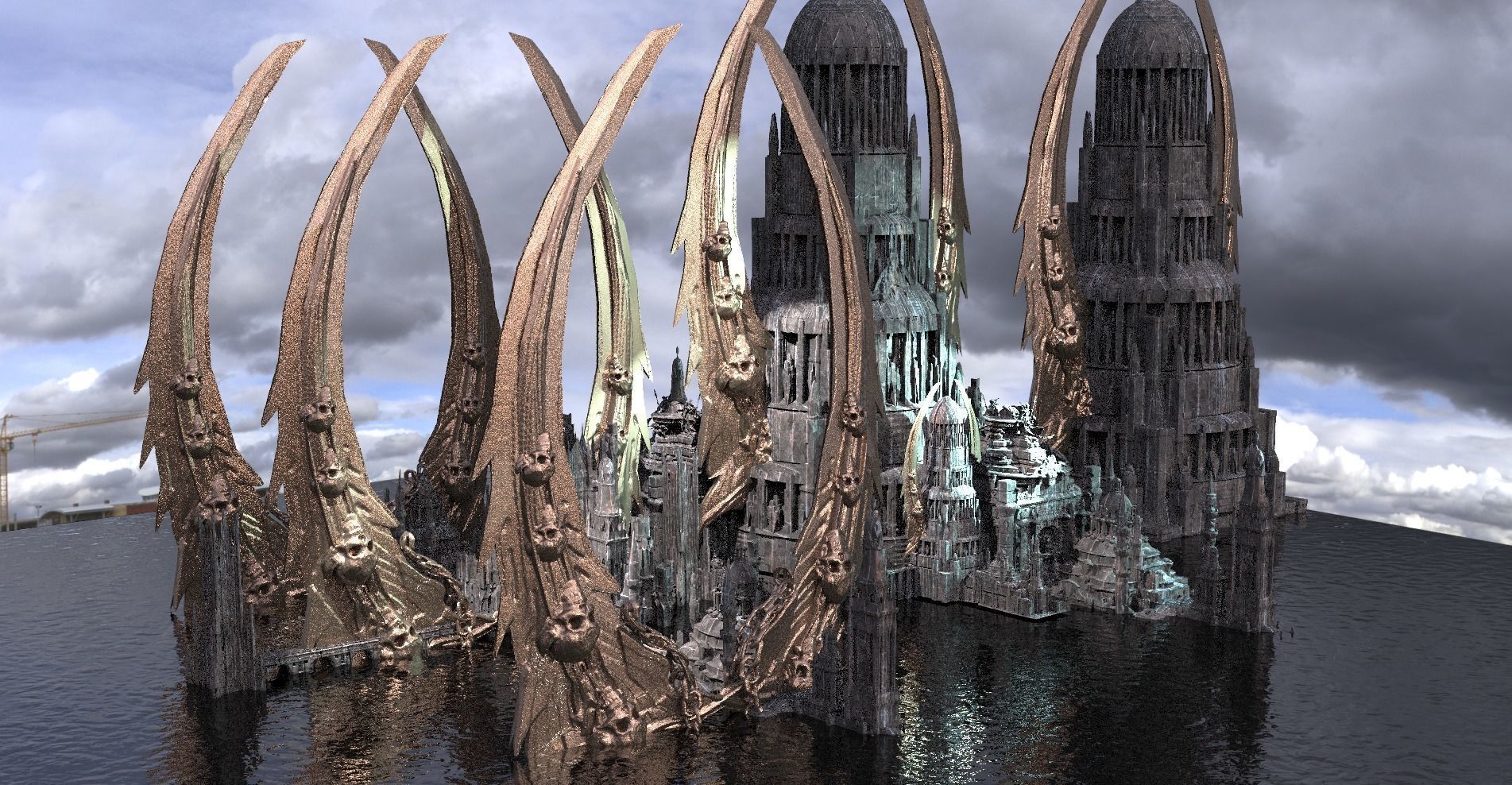 Skeletor Tower Scull Temples 3D model_1