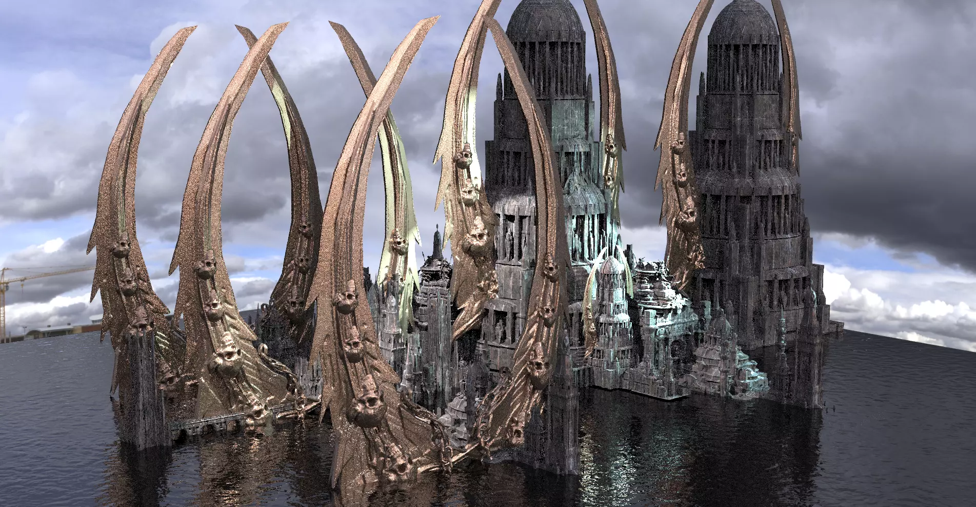 Skeletor Tower Scull Temples 3D model_0