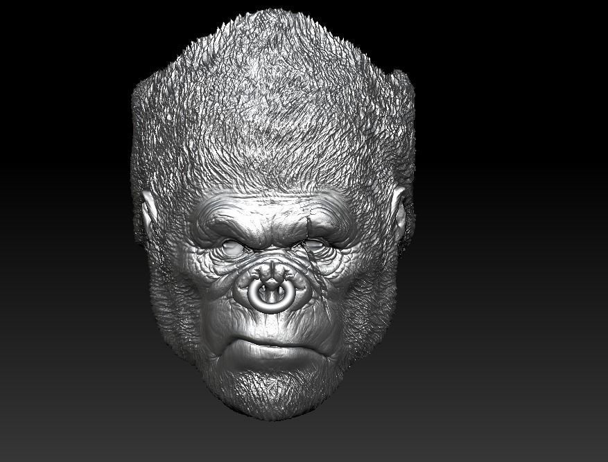 Gorilla ape monkey ring for men  3D print model_9
