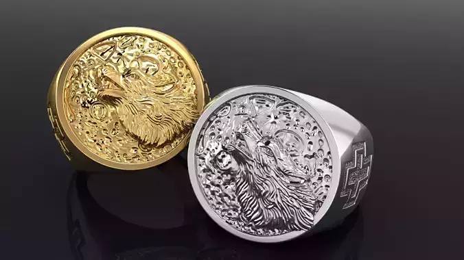 Wolf Signet Ring