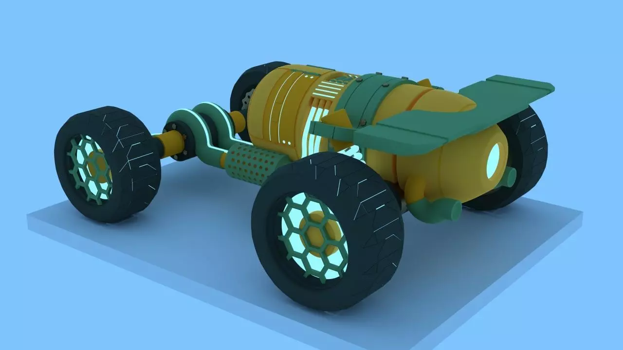 Car made with blender 3D model_0