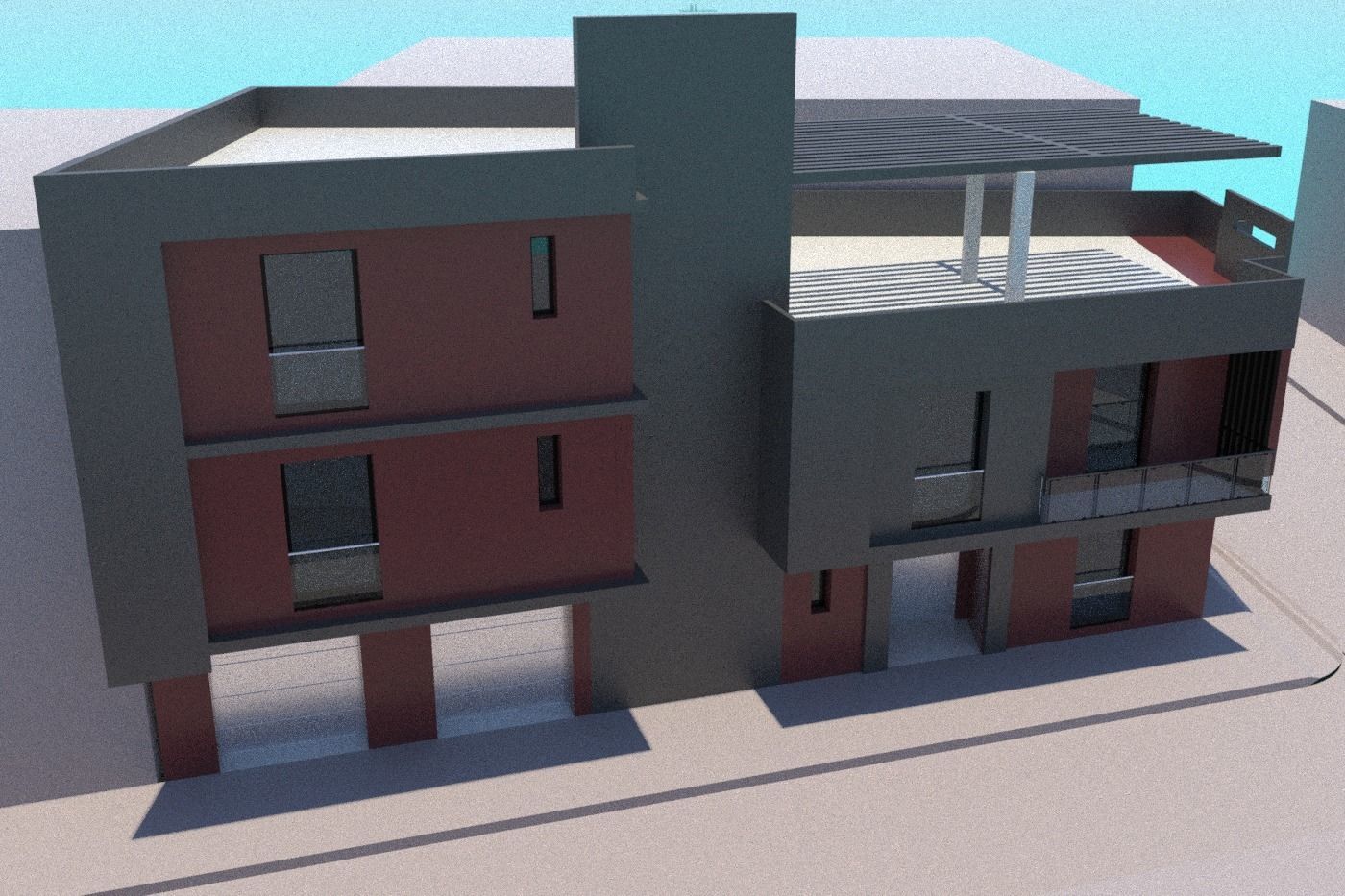 3D Residential Building  Free 3D model_2