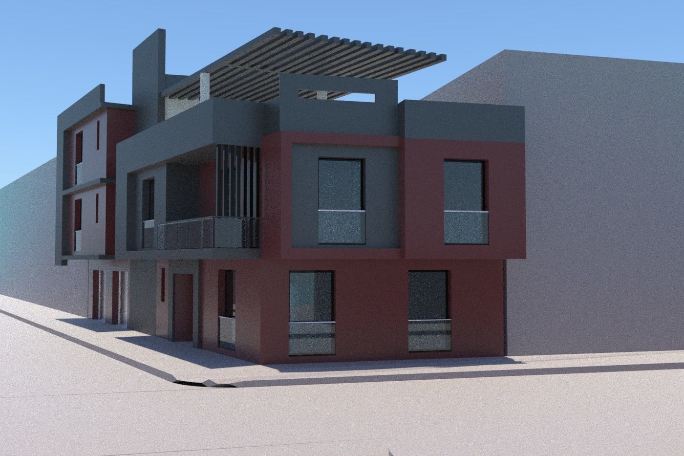 3D Residential Building  Free 3D model_12