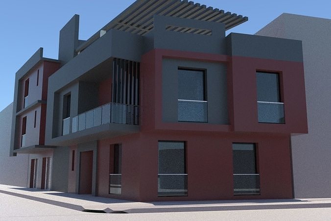 3D Residential Building  Free 3D model
