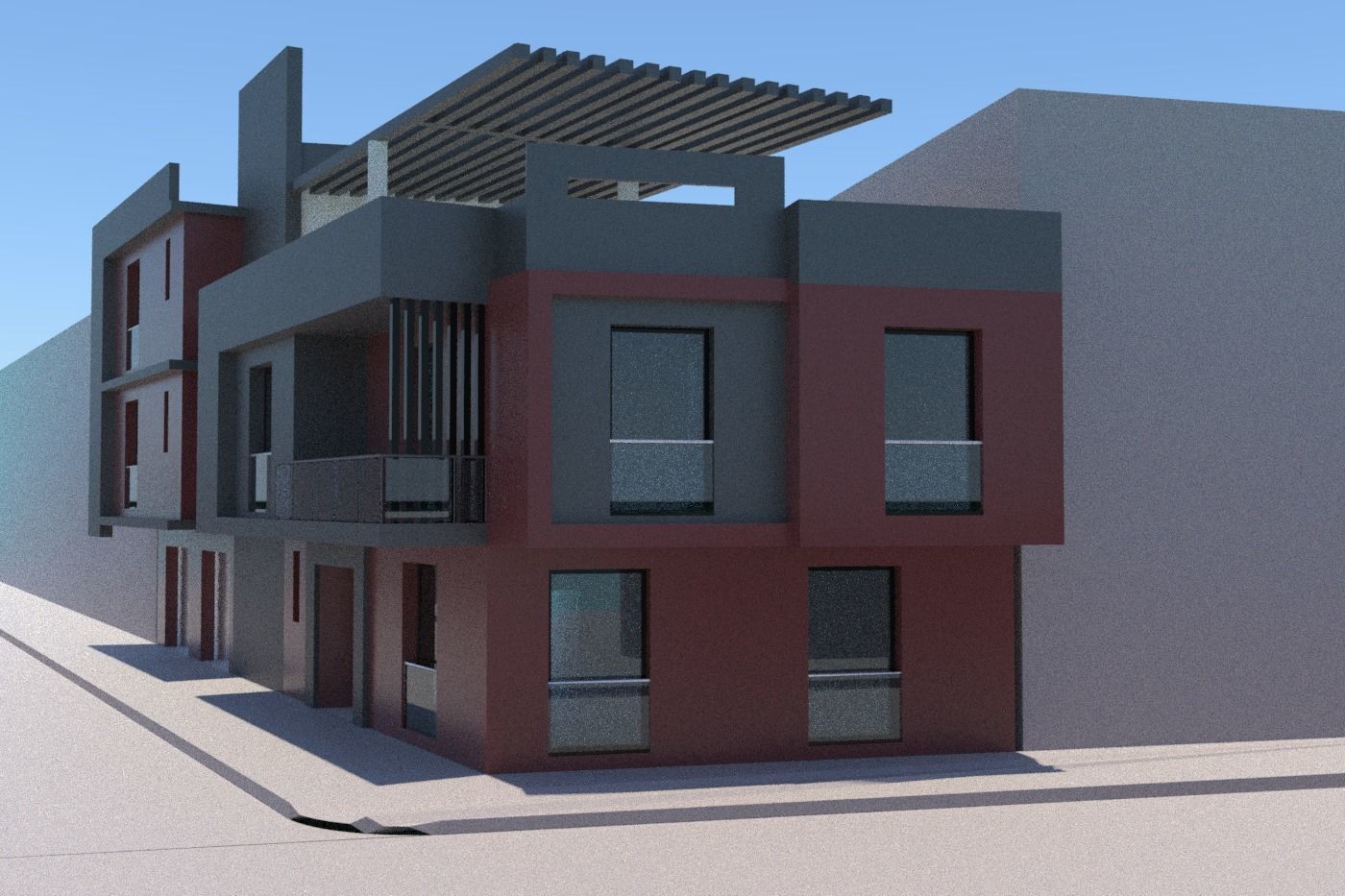 3D Residential Building  Free 3D model_1