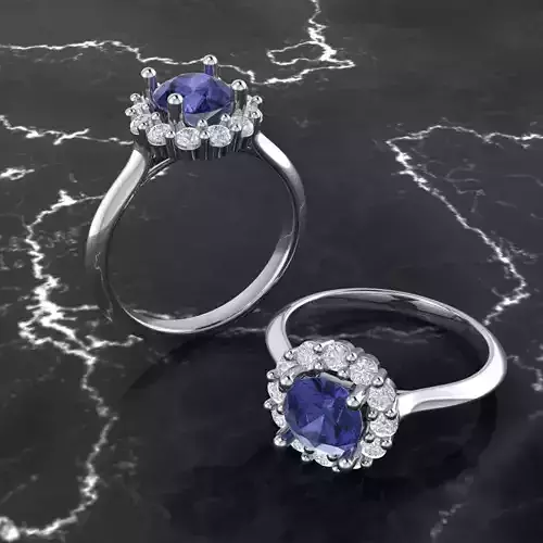 00033 two sapphire and diamond rings