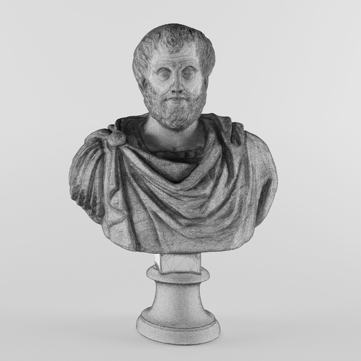 Aristotle bust of antoninus 3D print model_4