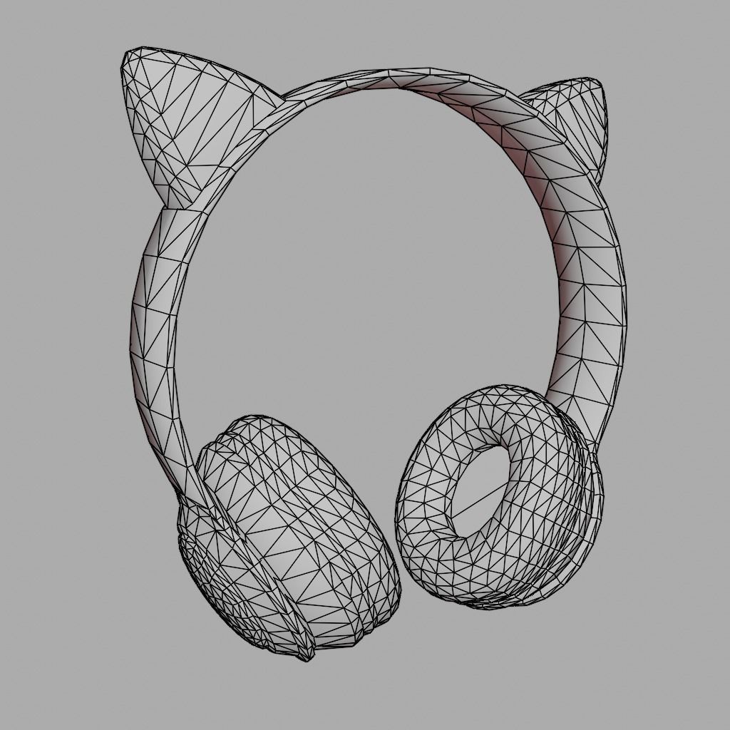 Cat Ear Headphones Low-poly 3D model_6