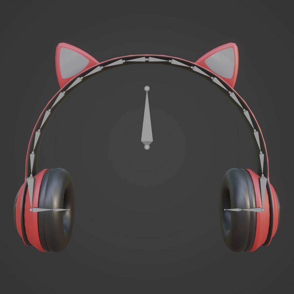 Cat Ear Headphones Low-poly 3D model_9