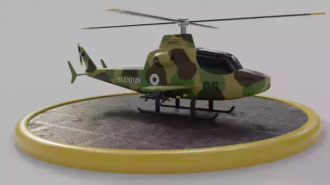 3D MODEL MILLITARY HELICOPTER