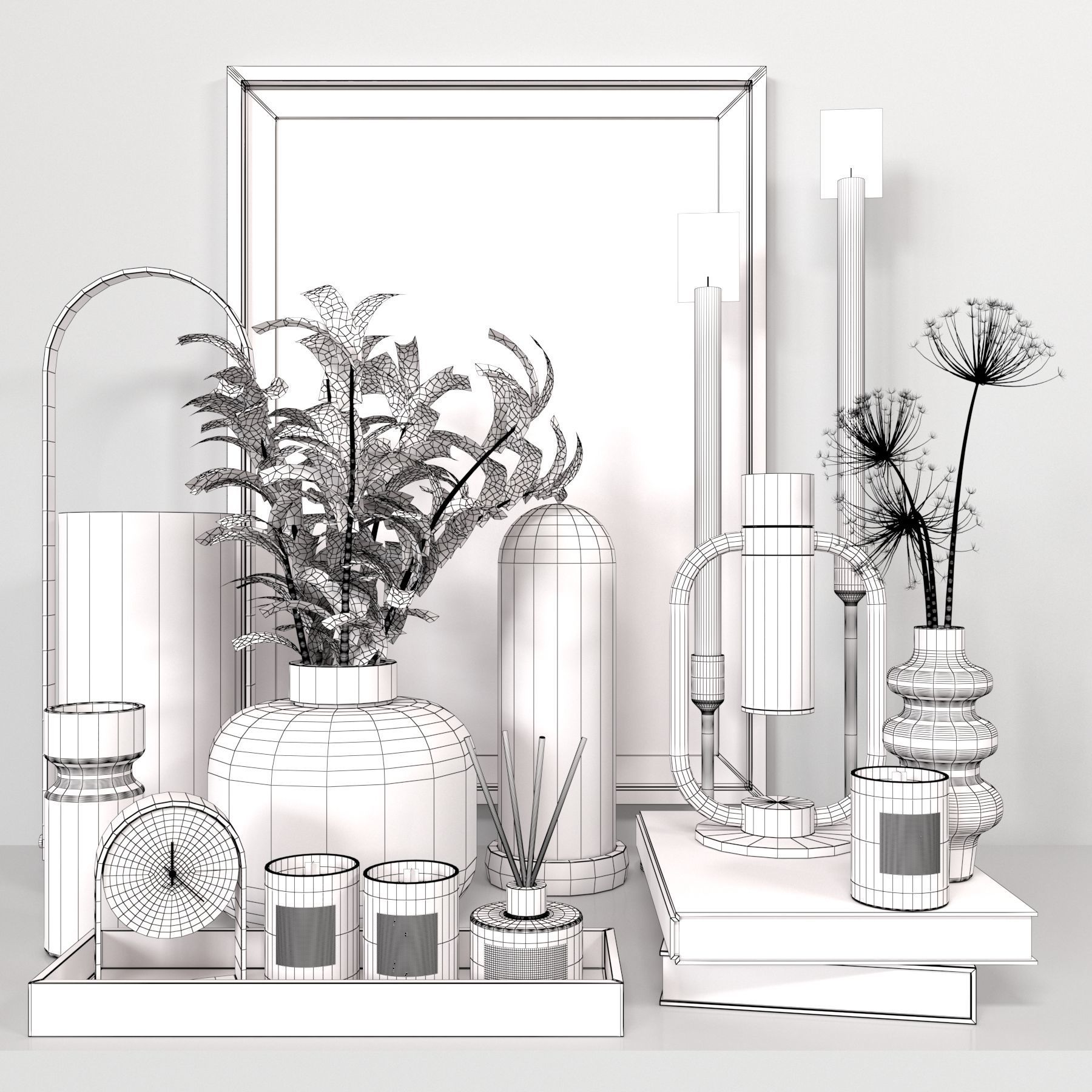 Decorative set 13 Low-poly 3D model_6