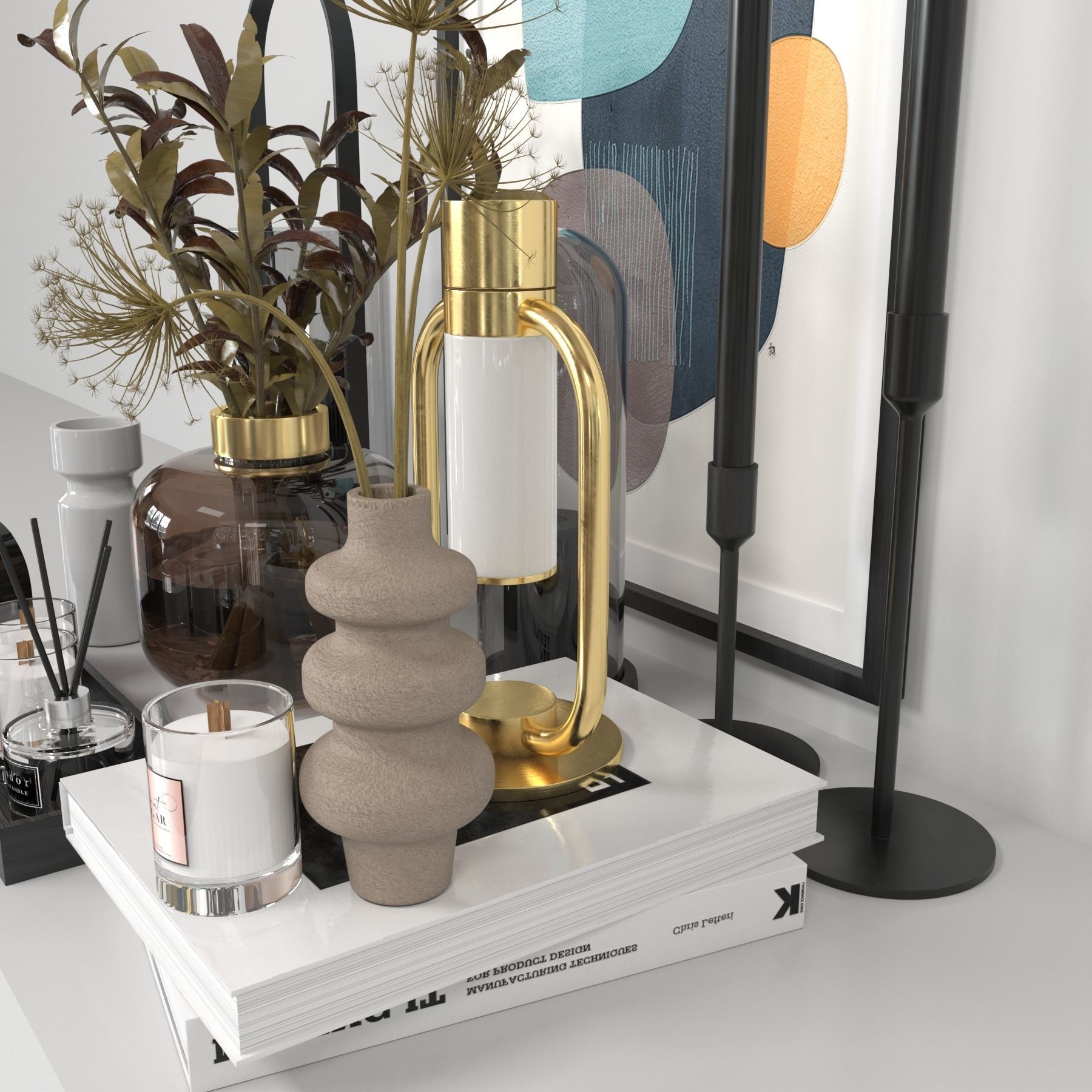 Decorative set 13 Low-poly 3D model_5