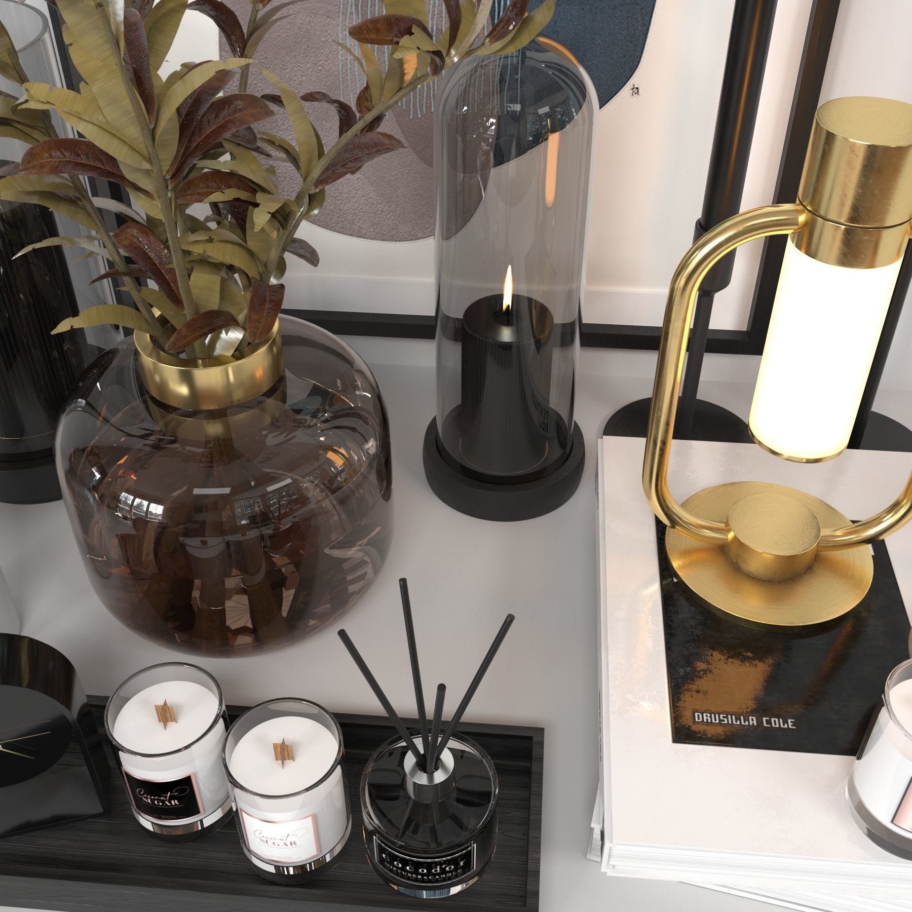 Decorative set 13 Low-poly 3D model_4