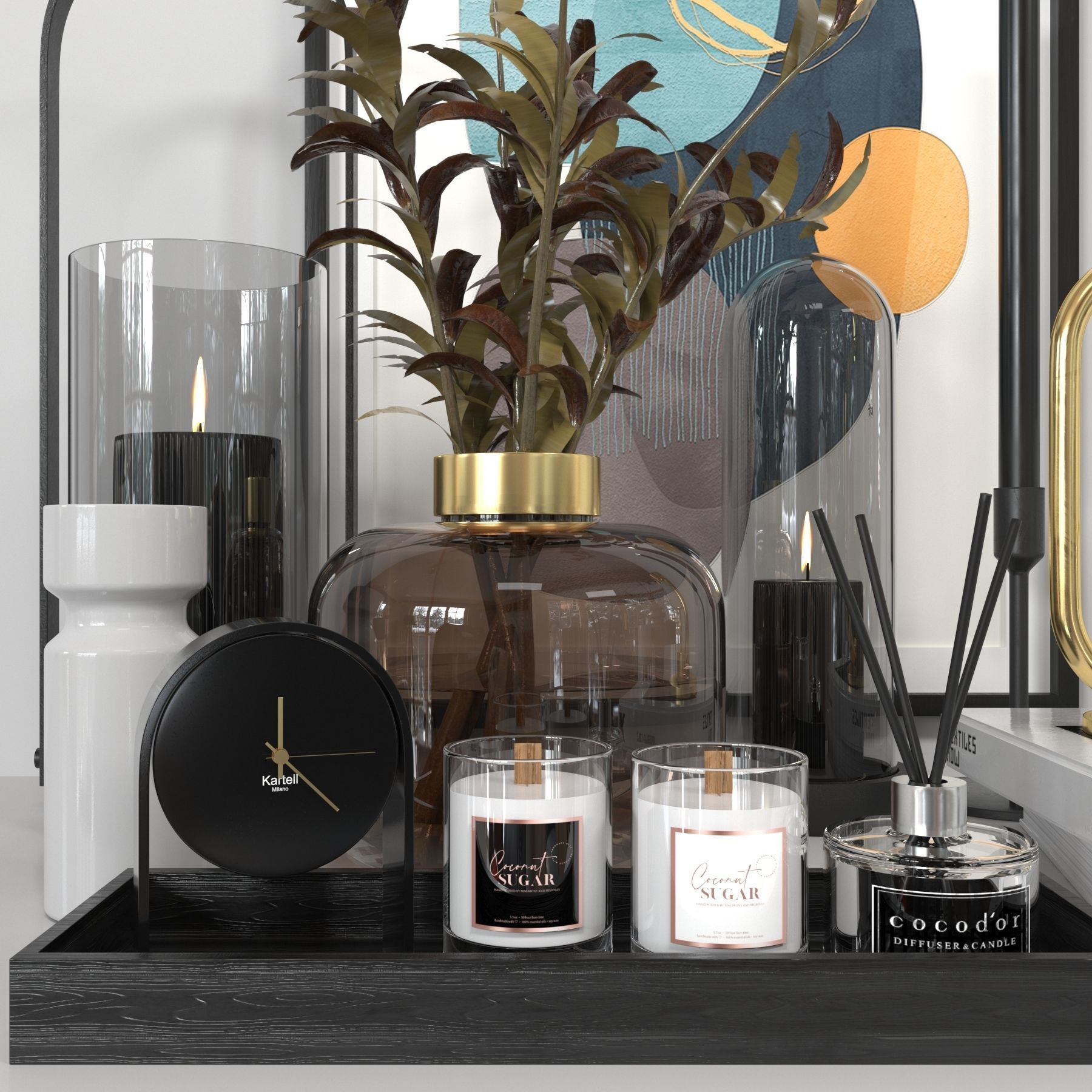 Decorative set 13 Low-poly 3D model_1