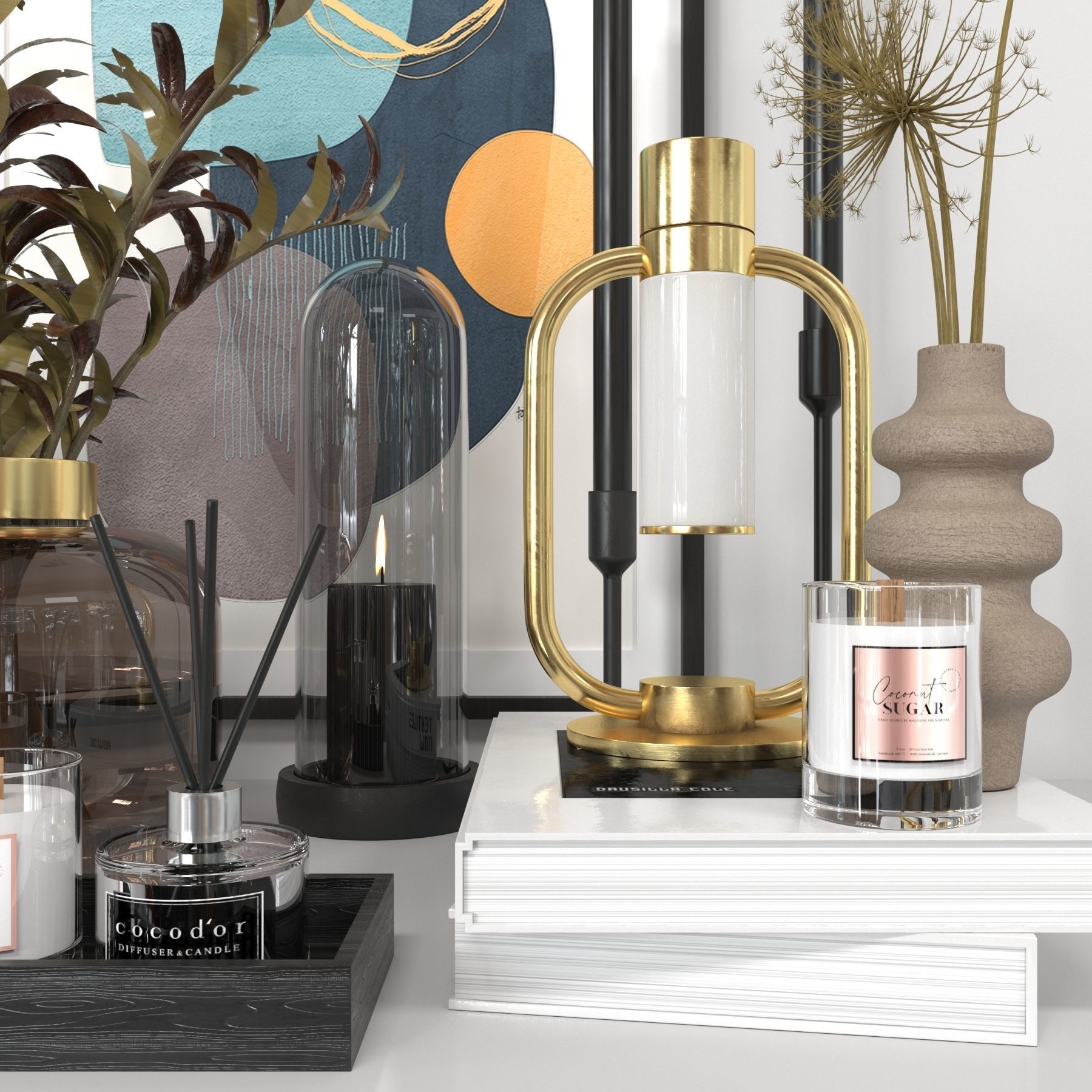 Decorative set 13 Low-poly 3D model_2