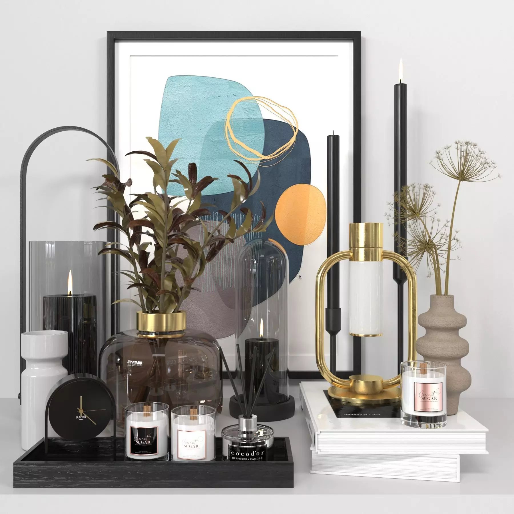 Decorative set 13 Low-poly 3D model_0