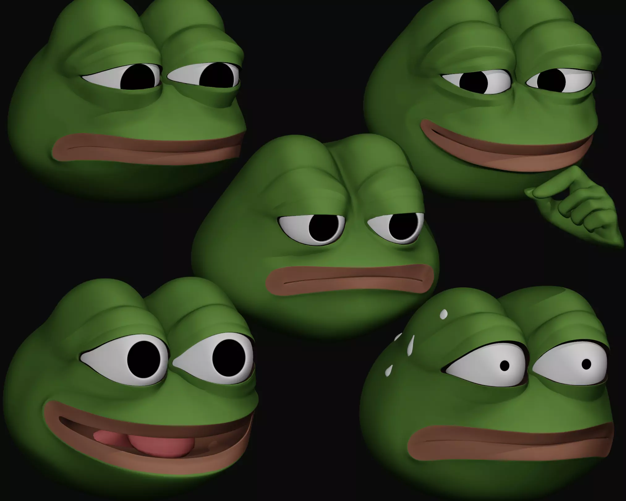 Pepe Bundle 5x 3D Model Collection_0