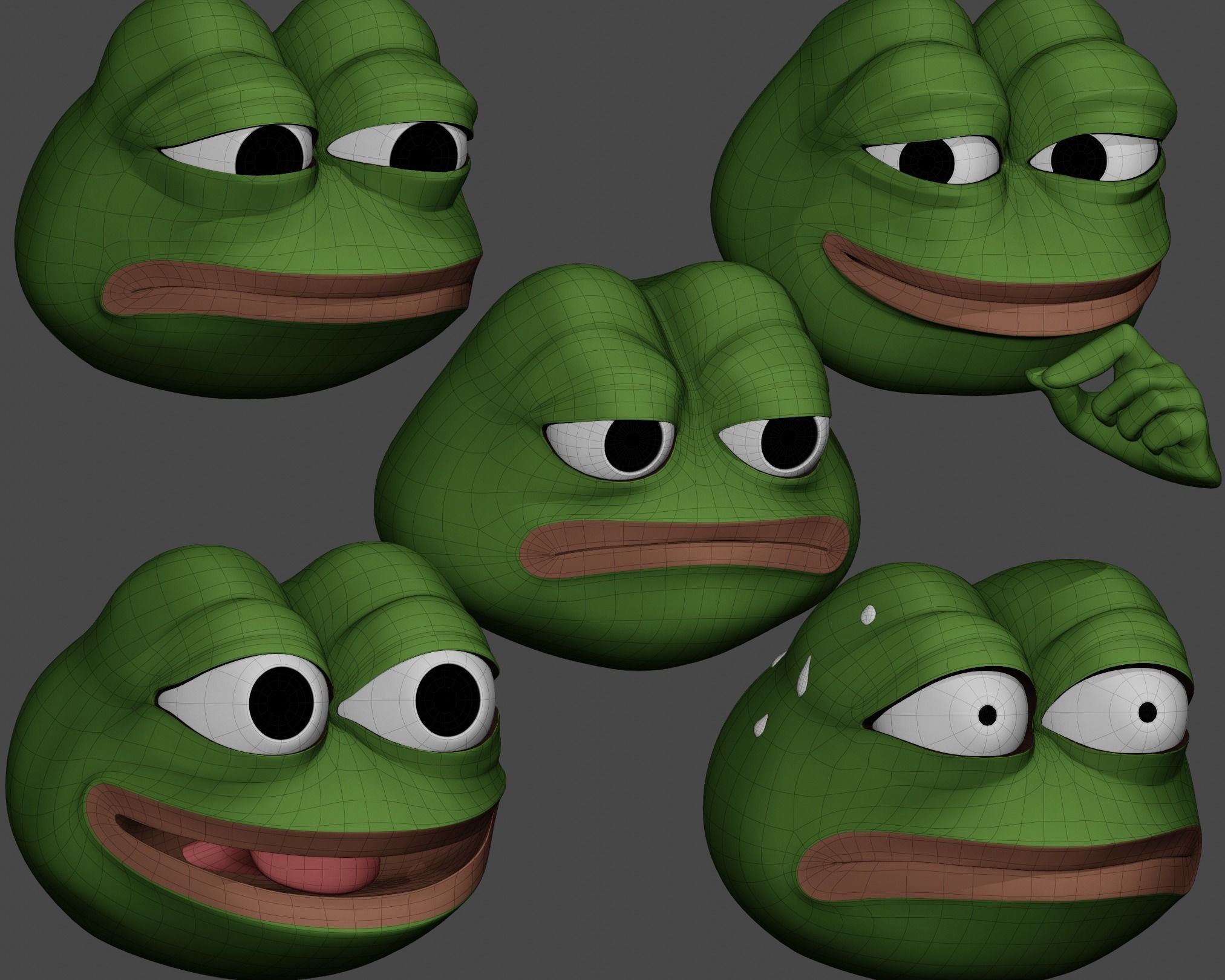 Pepe Bundle 5x 3D Model Collection_4