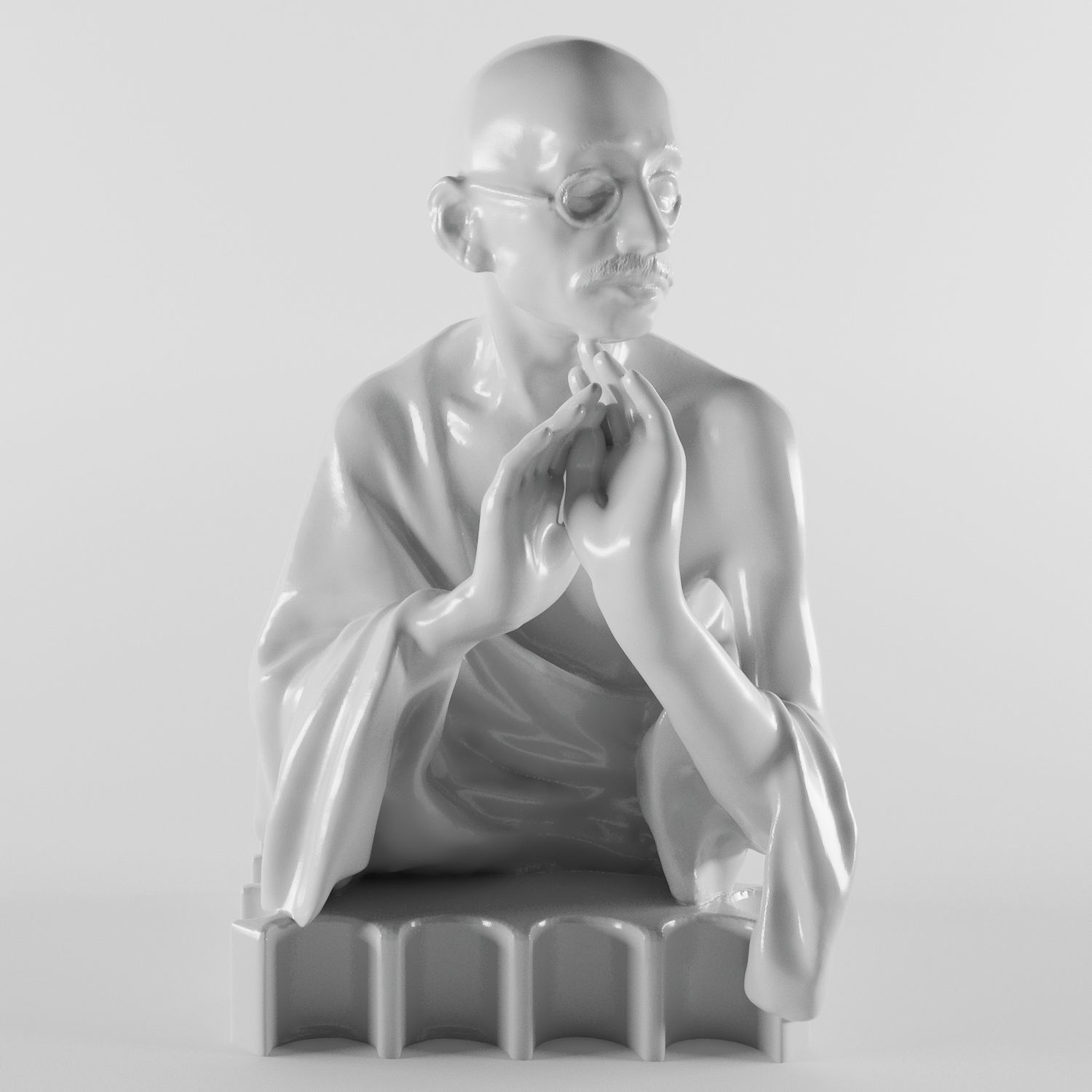 Mohandas Karamchand Gandhi 3D print model_1