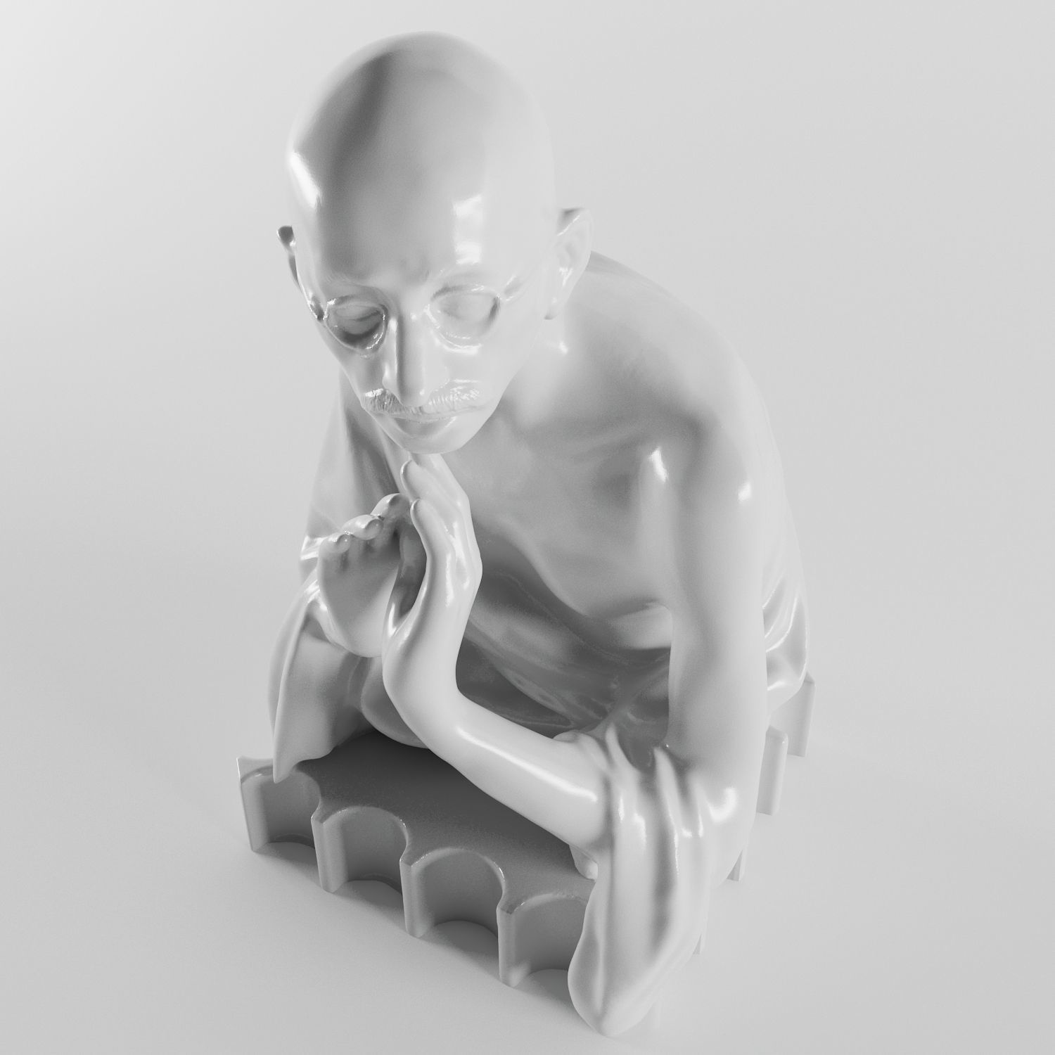 Mohandas Karamchand Gandhi 3D print model_4