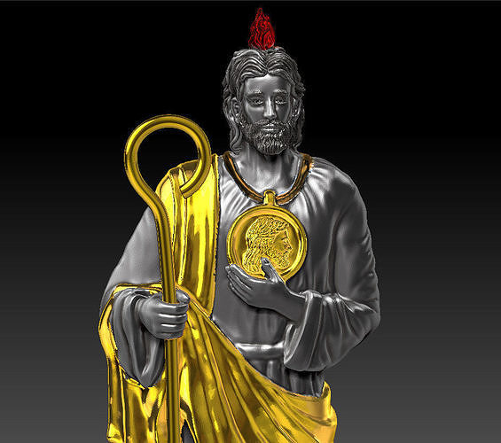 jewelry pendant Saint Jude Thaddeus solid 4cm 3D print model