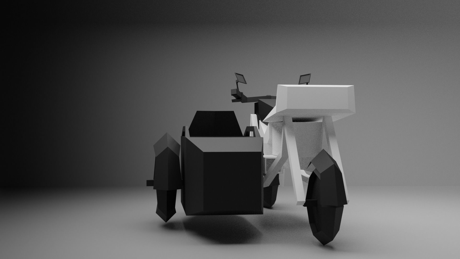 Bike with Sidecar 3D model_2