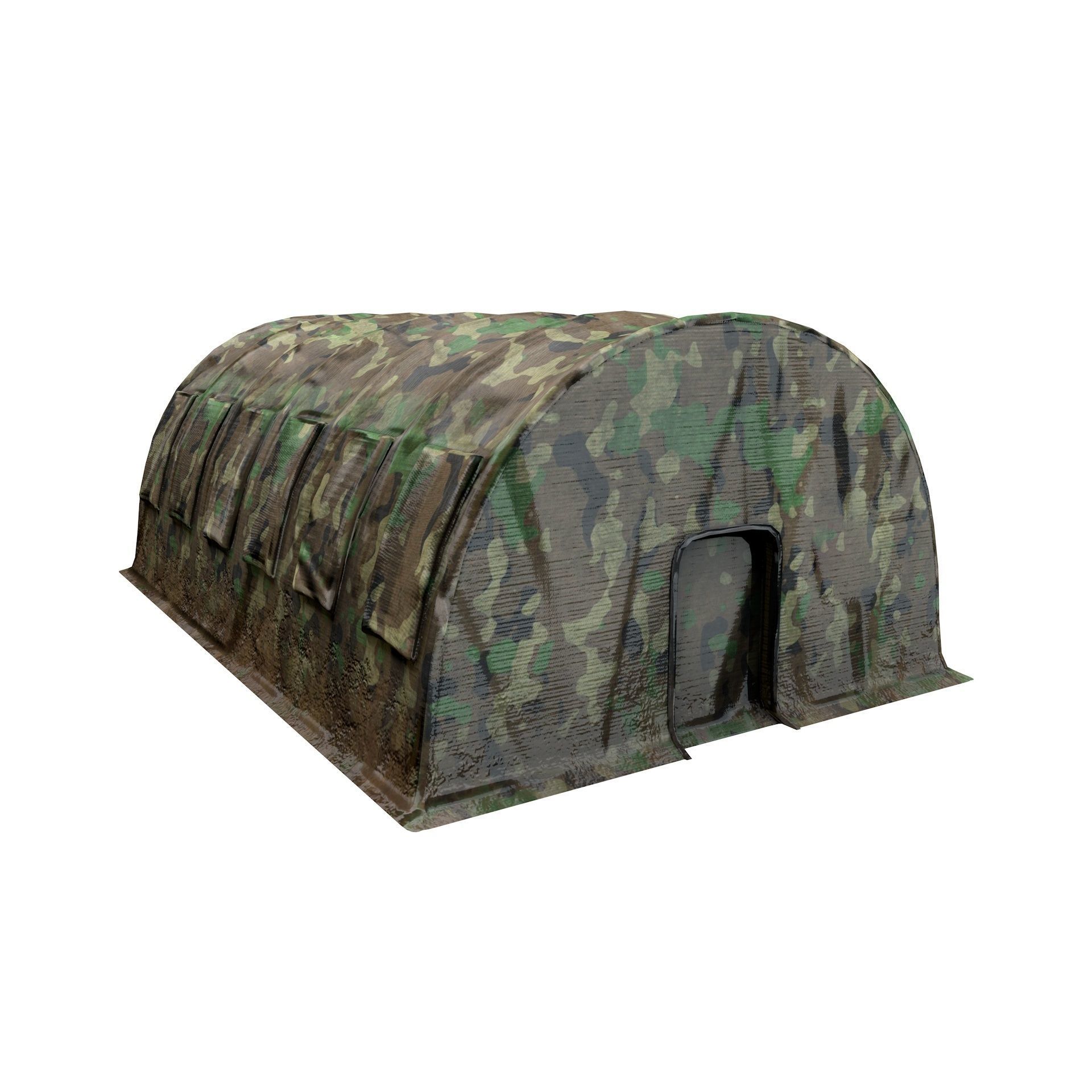 Large Military Tent Desert Camouflage Game Ready Low-poly 3D model_12