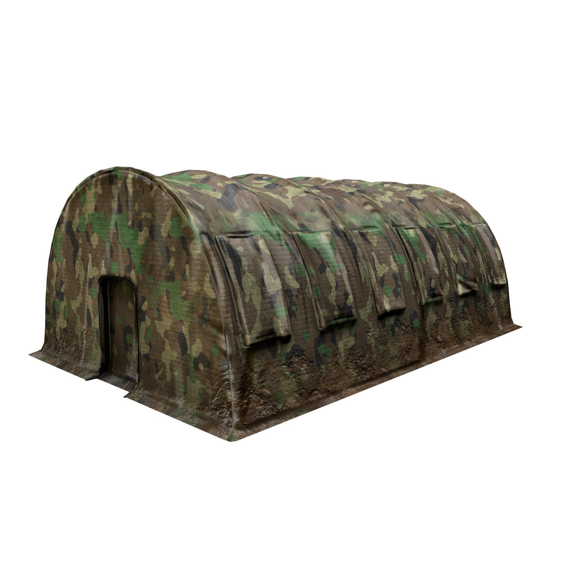 Large Military Tent Desert Camouflage Game Ready Low-poly 3D model_3