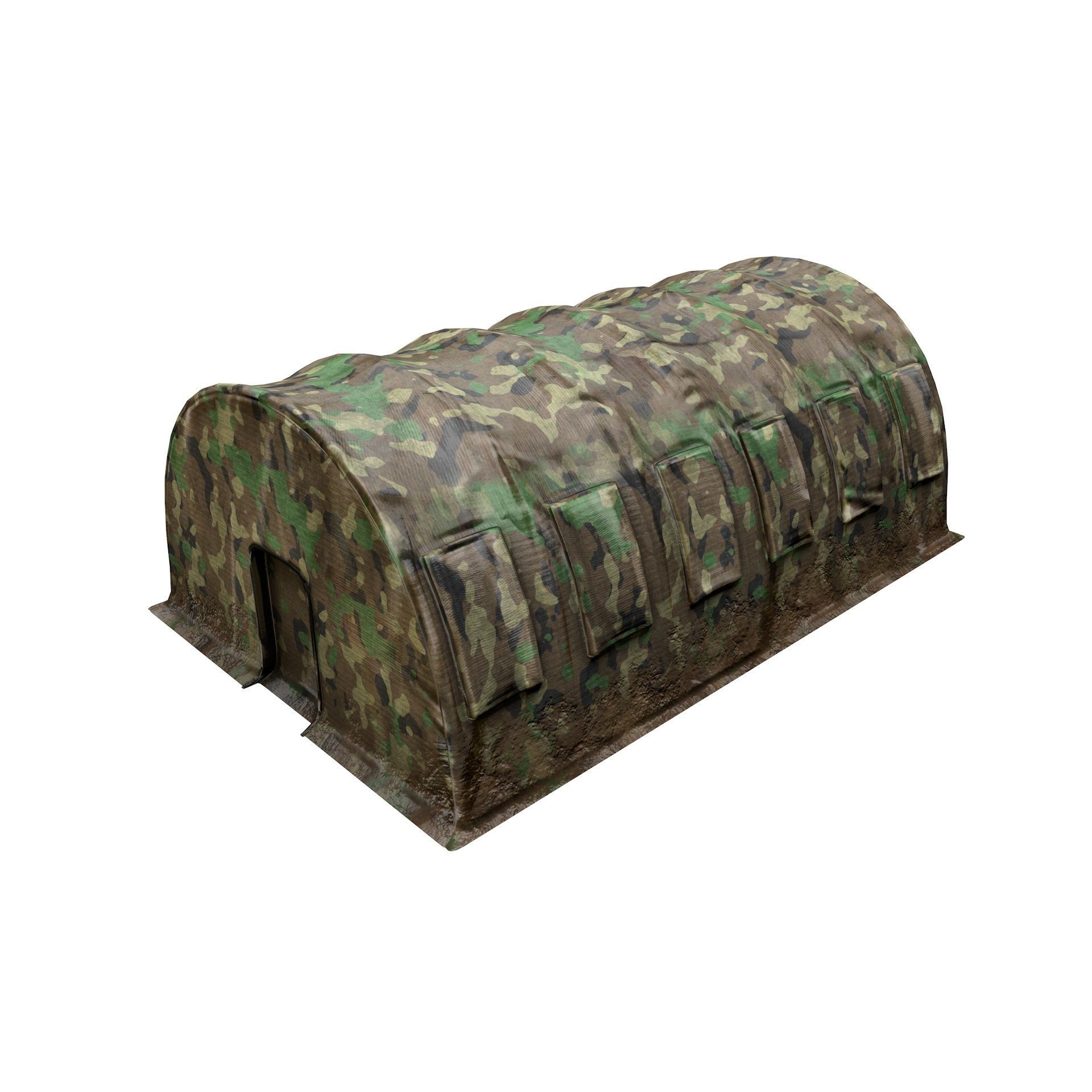 Large Military Tent Desert Camouflage Game Ready Low-poly 3D model_11