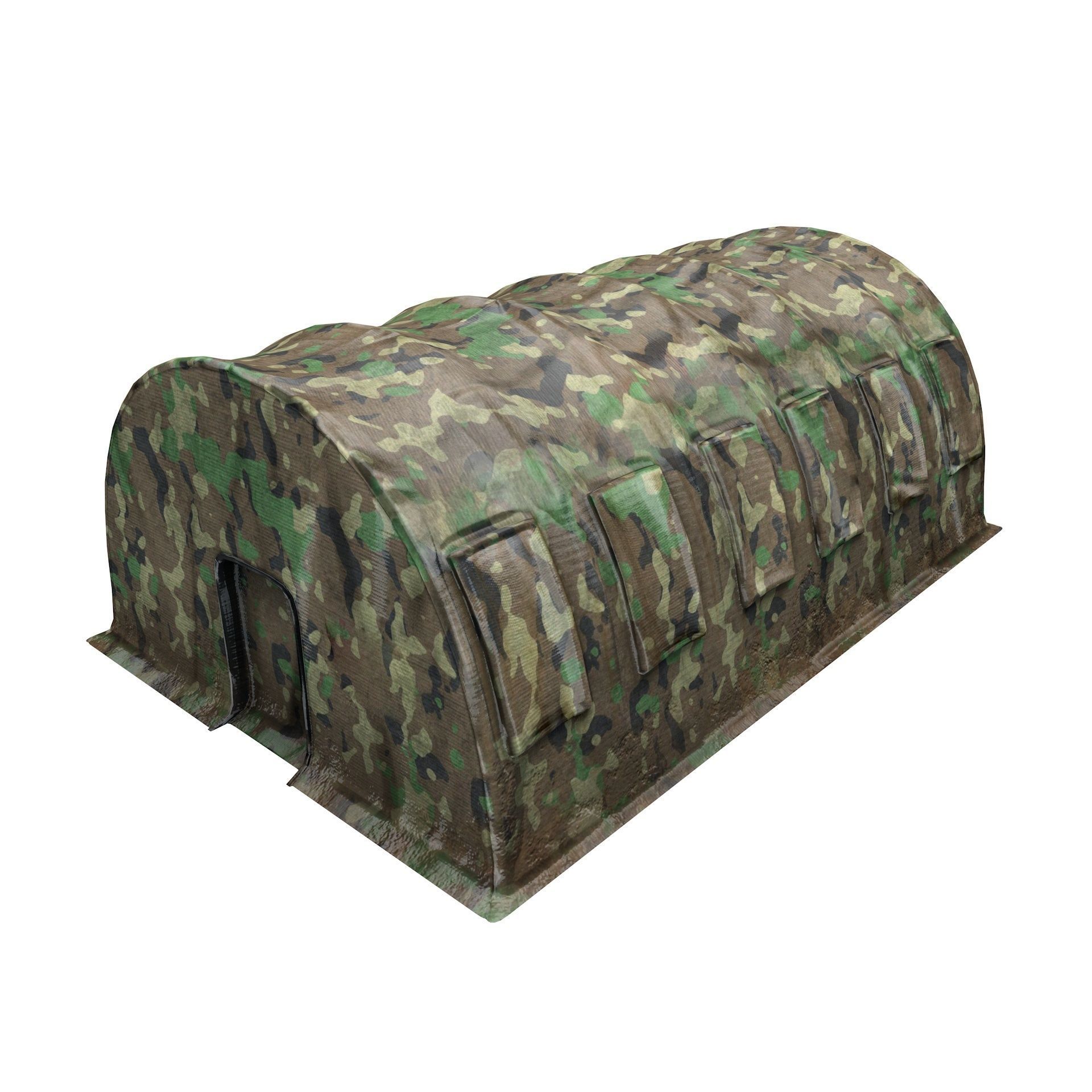 Large Military Tent Desert Camouflage Game Ready Low-poly 3D model_1