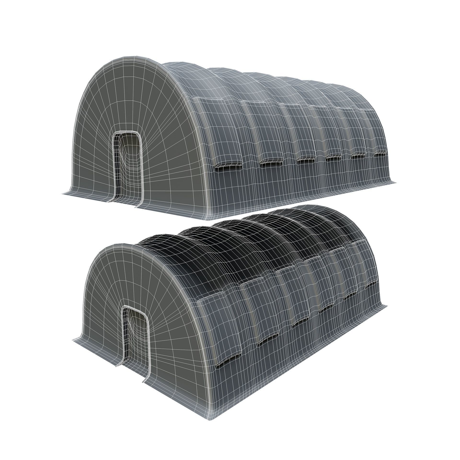 Large Military Tent Desert Camouflage Game Ready Low-poly 3D model_15