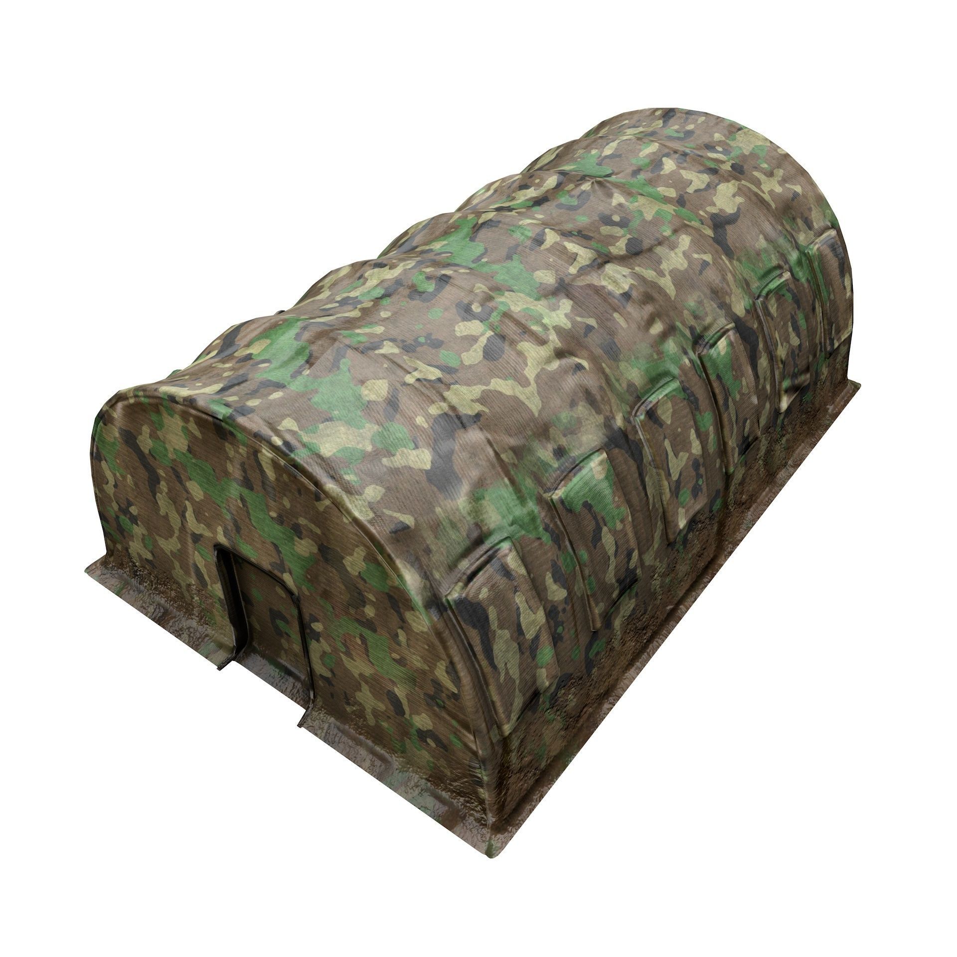 Large Military Tent Desert Camouflage Game Ready Low-poly 3D model_4